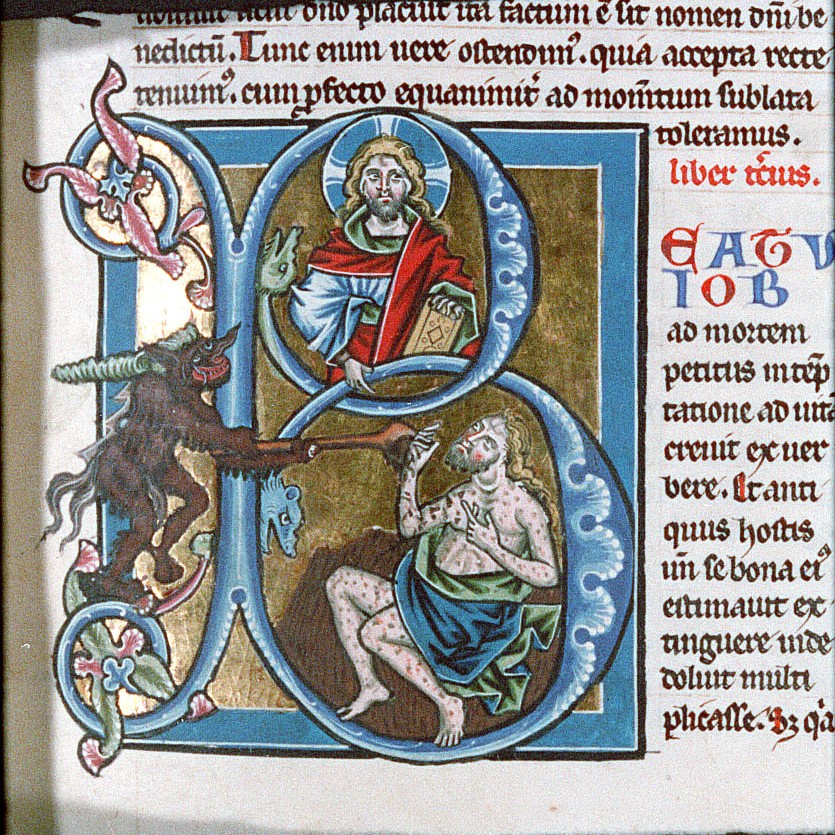 Historiated initial from Gregory I's Moralia in Job - Codex Herzogenburgensis 95, project number 3296
